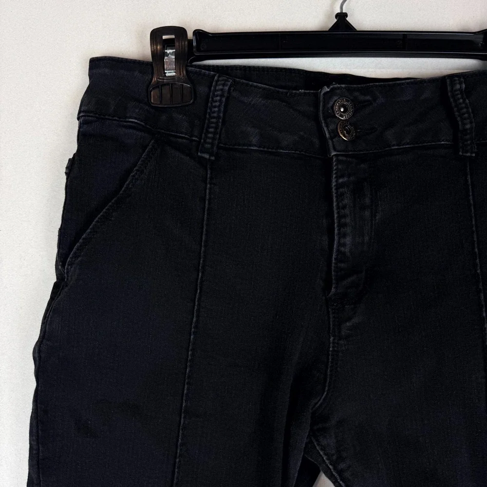 Sandpiper Jeans Womens 12P Black Cotton‎ Stretch Denim Dark Wash Seamed Front